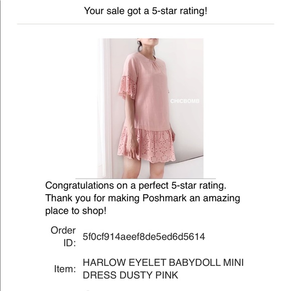 HARLOW EYELET BABYDOLL MINI DRESS DUSTY PINK - Picture 2 of 4